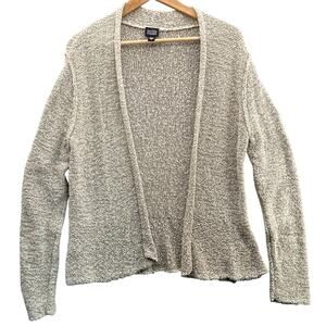 Eileen Fisher Beige Tan Knit Cotton Blend Cardigan Sweater Women Medium